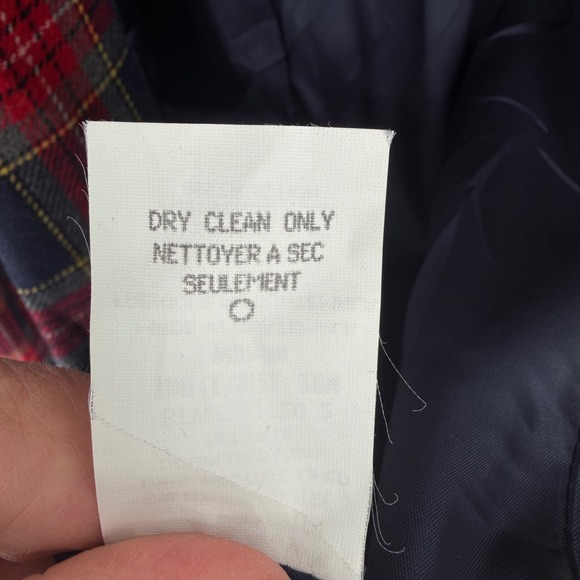 VTG 90s Tartan Plaid Blazer Womens 20W Red Navy Academia Preppy Jacket 
Wool - Picture 10 of 10